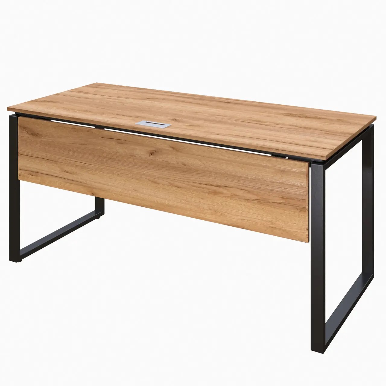 Стіл письмовий, офісний на металевому каркасі ВЕСТ ВУД КОМПАНІ 2012 (К160b) дуб крафт золотий з царгой, 1600х700х750 мм